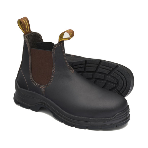 WORKWEAR, SAFETY & CORPORATE CLOTHING SPECIALISTS - Brown waxy leather elastic side safety boot