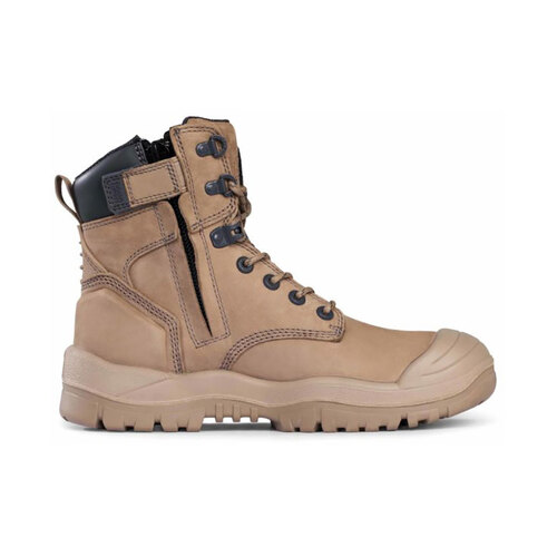 WORKWEAR, SAFETY & CORPORATE CLOTHING SPECIALISTS - Stone High Leg ZipSider Boot w/ Scuff Cap