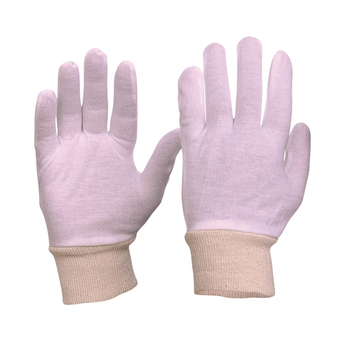 WORKWEAR, SAFETY & CORPORATE CLOTHING SPECIALISTS - Interlock Poly/Cotton Liner Knit Wrist Gloves