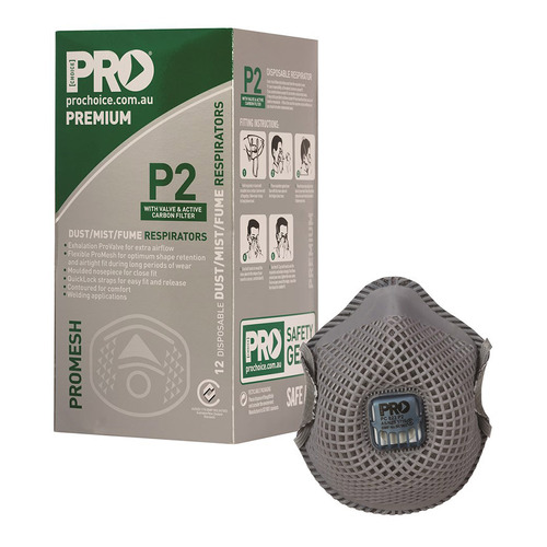 WORKWEAR, SAFETY & CORPORATE CLOTHING SPECIALISTS - ProMesh P2 with Valve & Carbon Filter Respirators - Box 12