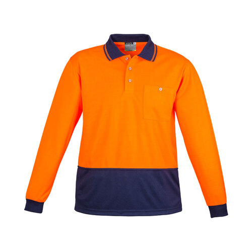 WORKWEAR, SAFETY & CORPORATE CLOTHING SPECIALISTS - Unisex Hi Vis Basic Spliced L/S Polo