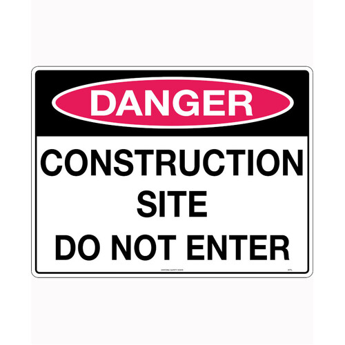 WORKWEAR, SAFETY & CORPORATE CLOTHING SPECIALISTS - 600x400mm - Poly - Danger Construction Site Do Not Enter