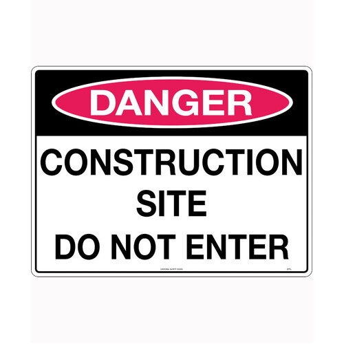 WORKWEAR, SAFETY & CORPORATE CLOTHING SPECIALISTS 600x400mm - Poly - Danger Construction Site Do Not Enter