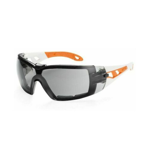WORKWEAR, SAFETY & CORPORATE CLOTHING SPECIALISTS Pheos Small w/Foam Guard, White/Orange Arms, Grey 23% HC-AF lens