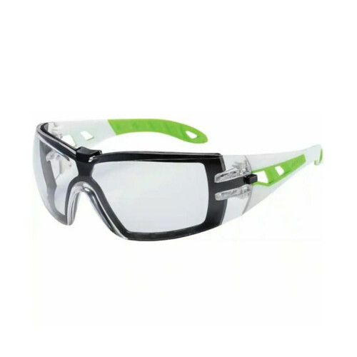 WORKWEAR, SAFETY & CORPORATE CLOTHING SPECIALISTS Pheos Small w/Foam Guard, Black/Lime Arms, Clear THS lens