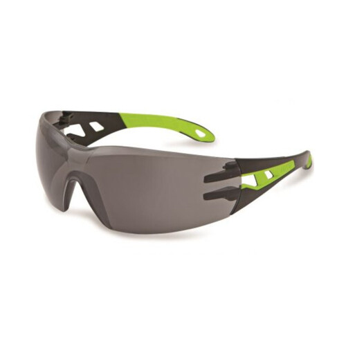 WORKWEAR, SAFETY & CORPORATE CLOTHING SPECIALISTS uvex Pheos Small Black/Lime Arms, Grey 14% THS lens