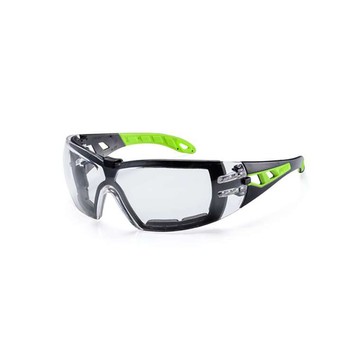 WORKWEAR, SAFETY & CORPORATE CLOTHING SPECIALISTS Pheos Small w/Foam Guard, Black/Lime Arms, Grey 14% THS lens