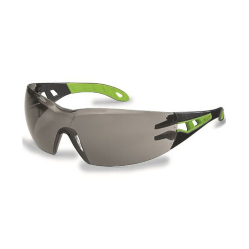 WORKWEAR, SAFETY & CORPORATE CLOTHING SPECIALISTS - uvex Pheos Black/Green Arms, Grey 23% HC-AF lens